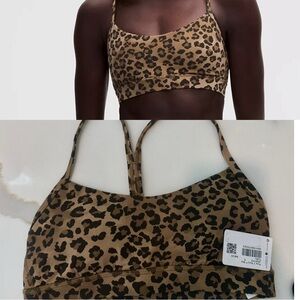 NWT size 6 Lululemon Leopard Print Flow Y Bra